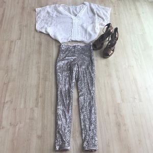 Honey Punch champagne sequined pants